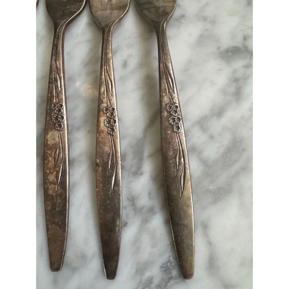 Oneida Community Enchantment Gentle Rose Silverplate Flatware 17pc Set 1960
